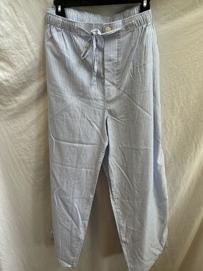 Hart Schaffner Marx Light Blue Pinstripe Drawstring Loungewear Pajama Pants